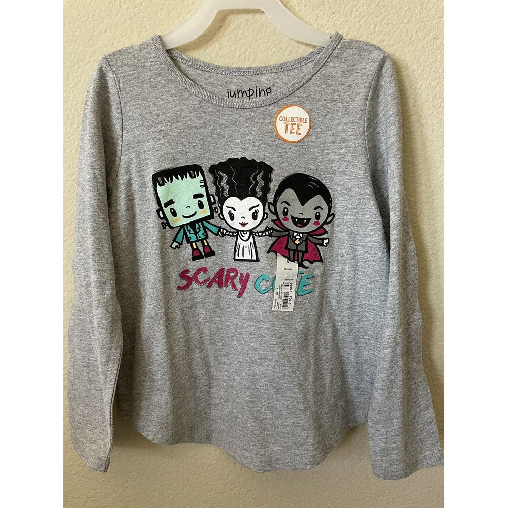 Jumping Beans Bride Of Frankenstein Dracula Long Sleeve Raglan Girls Top Size 6
